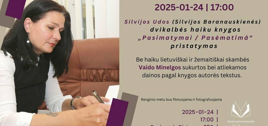 Silvijos Udos knygos pristatymas