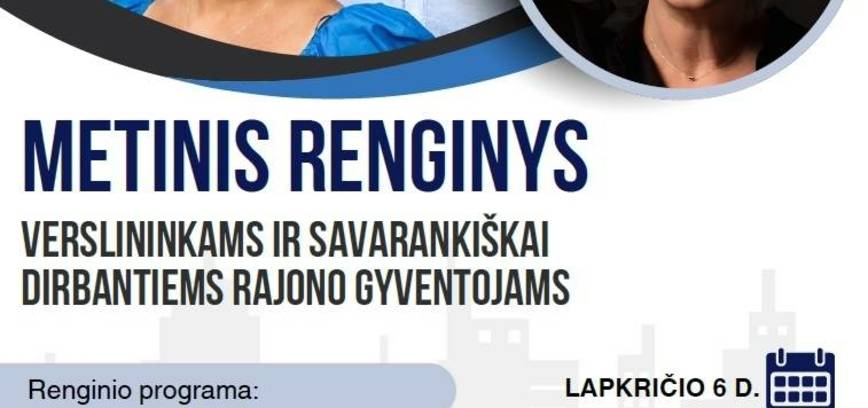 Metinis renginys verslininkams ir savarankiškai dirbantiems rajono gyventojams