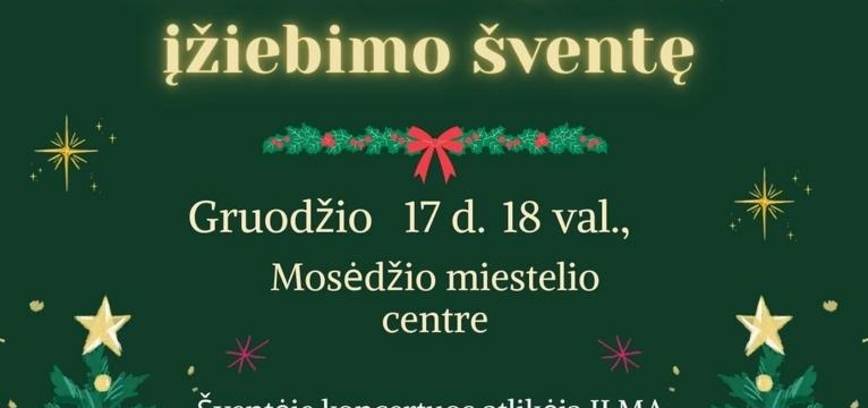 Kalėdų eglės įžiebimo šventė Mosėdyje