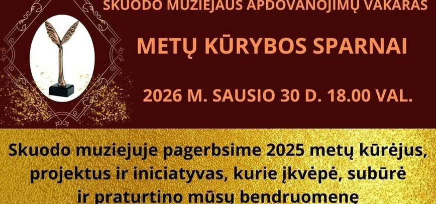 Skuodo muziejaus apdovanojimų vakaras „Metų kūrybos sparnai“