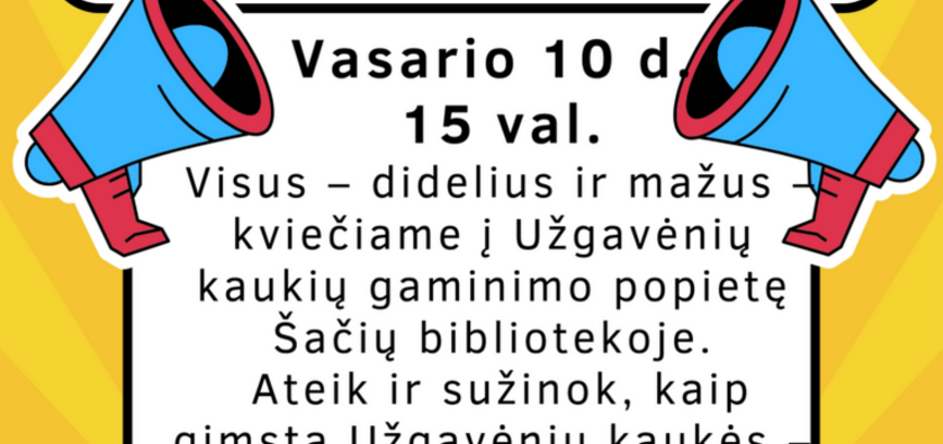 Užgavėnių kaukių gaminimo popietė