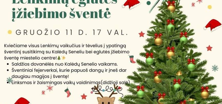 Kalėdų eglės įžiebimo šventė Lenkimuose