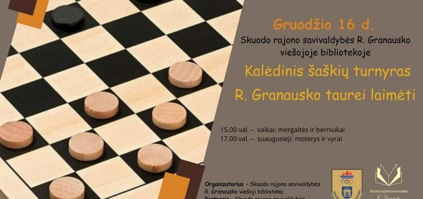 Kalėdinis šaškių turnyras R. Granausko taurei laimėti