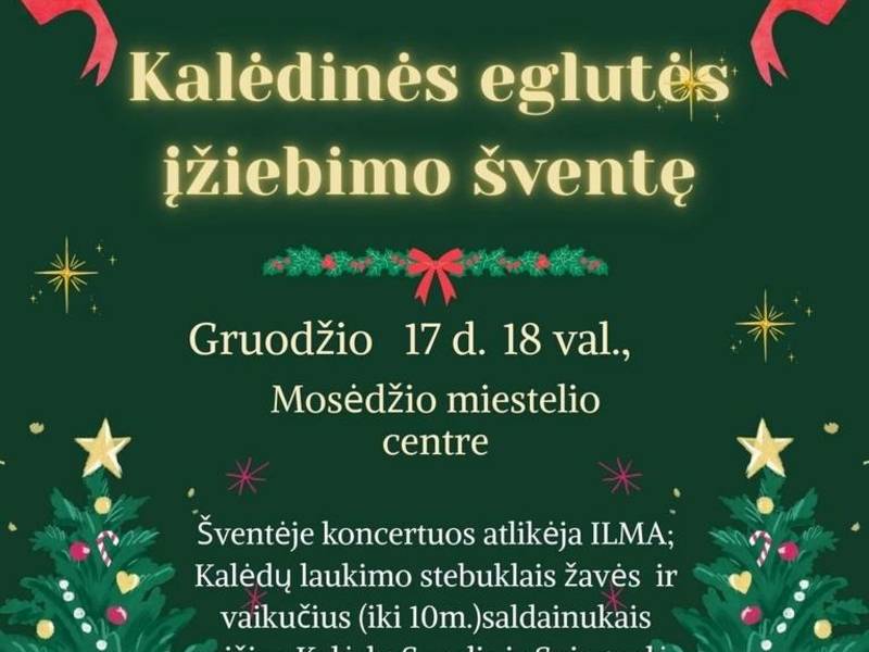 Kalėdų eglės įžiebimo šventė Mosėdyje