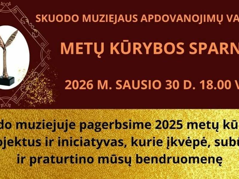 Skuodo muziejaus apdovanojimų vakaras „Metų kūrybos sparnai“
