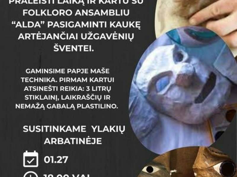 Užgavėnių kaukių gamybos edukacija