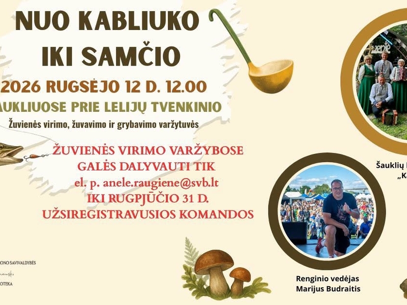 Nuo kabliuko IKI samčio