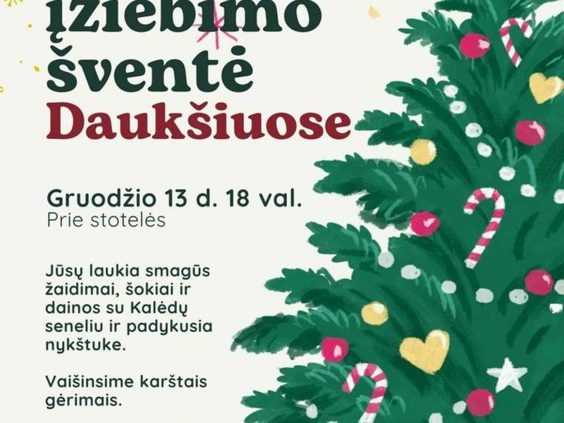 Kalėdų eglės įžiebimo šventė Daukšiuose