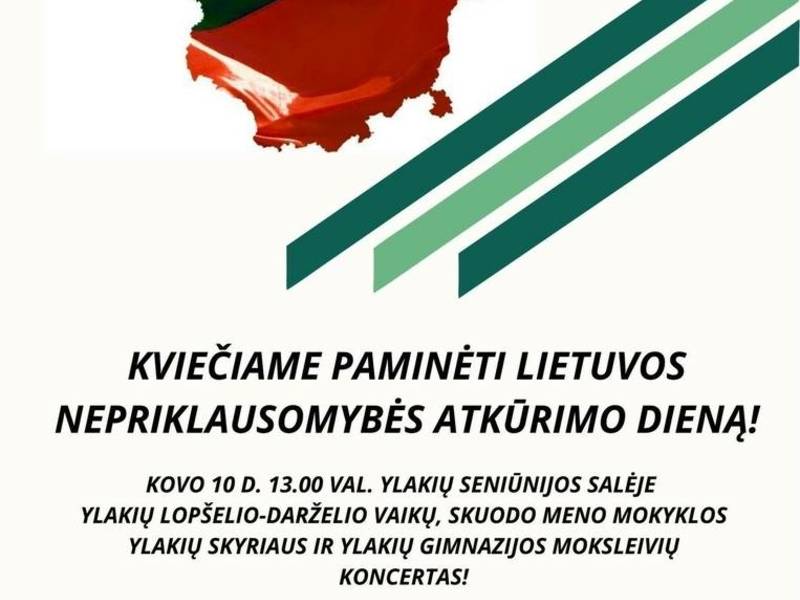 Lietuvos nepriklausomybės atkūrimo diena Ylakiuose