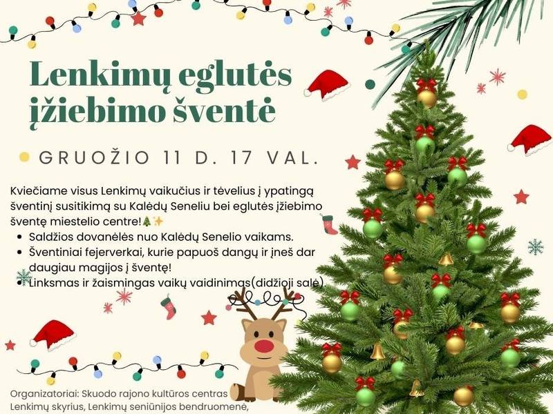 Kalėdų eglės įžiebimo šventė Lenkimuose