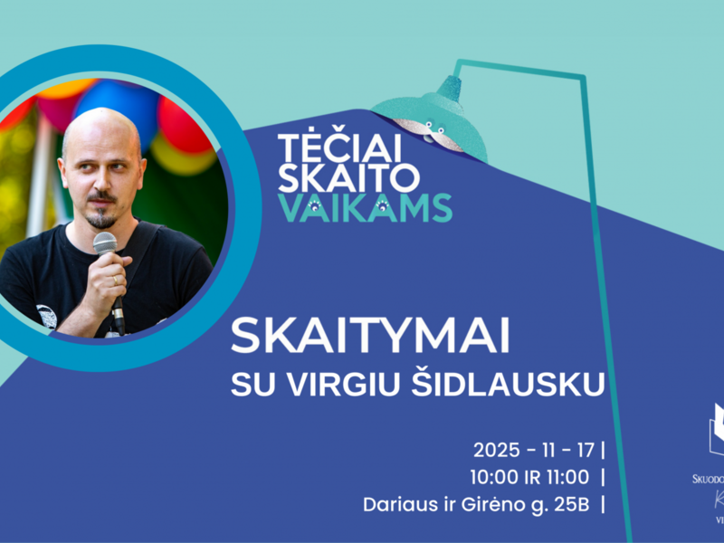 „Tėčiai skaito vaikams“ – Skuodo bibliotekoje skaito Virgis Šidlauskas