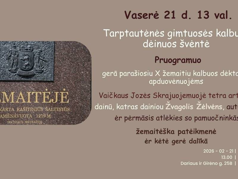 Tarptautėnės gimtuosės kalbuos dėinuos švėntė